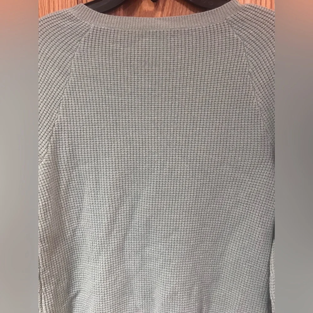 J. Crew Cashmere Crewneck Pullover Zipper Details Fitted Green Sweater Size XS‎